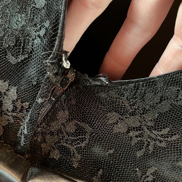 JESSICA McClintock Gunne Sax Whimsigoth black lace dress large bow open back S - Picture 17 of 17